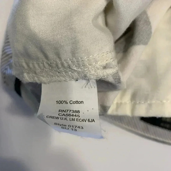 J Crew Chino Stretch Shorts‎ Women's Size 00 White With Blue Geometric Pattern - Picture 5 of 5